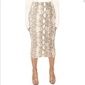 Naked Wardrobe PYTHON PRINT MIDI SKIRT!